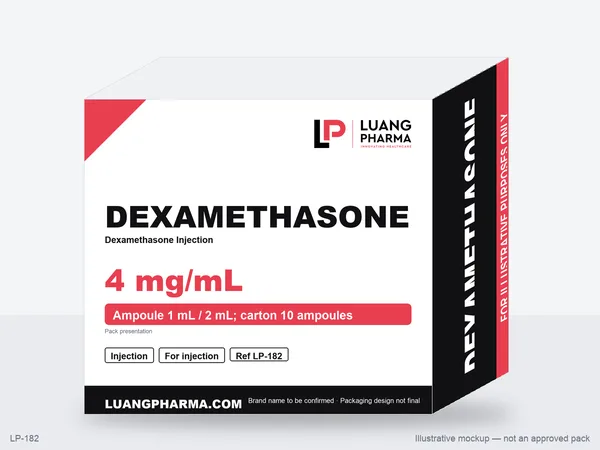 Illustrative packaging mockup for Dexamethasone Injection