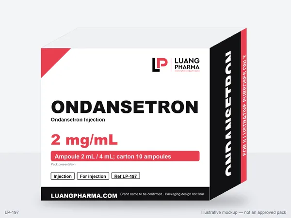 Illustrative packaging mockup for Ondansetron Injection