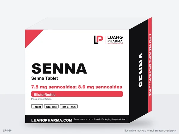 Illustrative packaging mockup for Senna Tablets