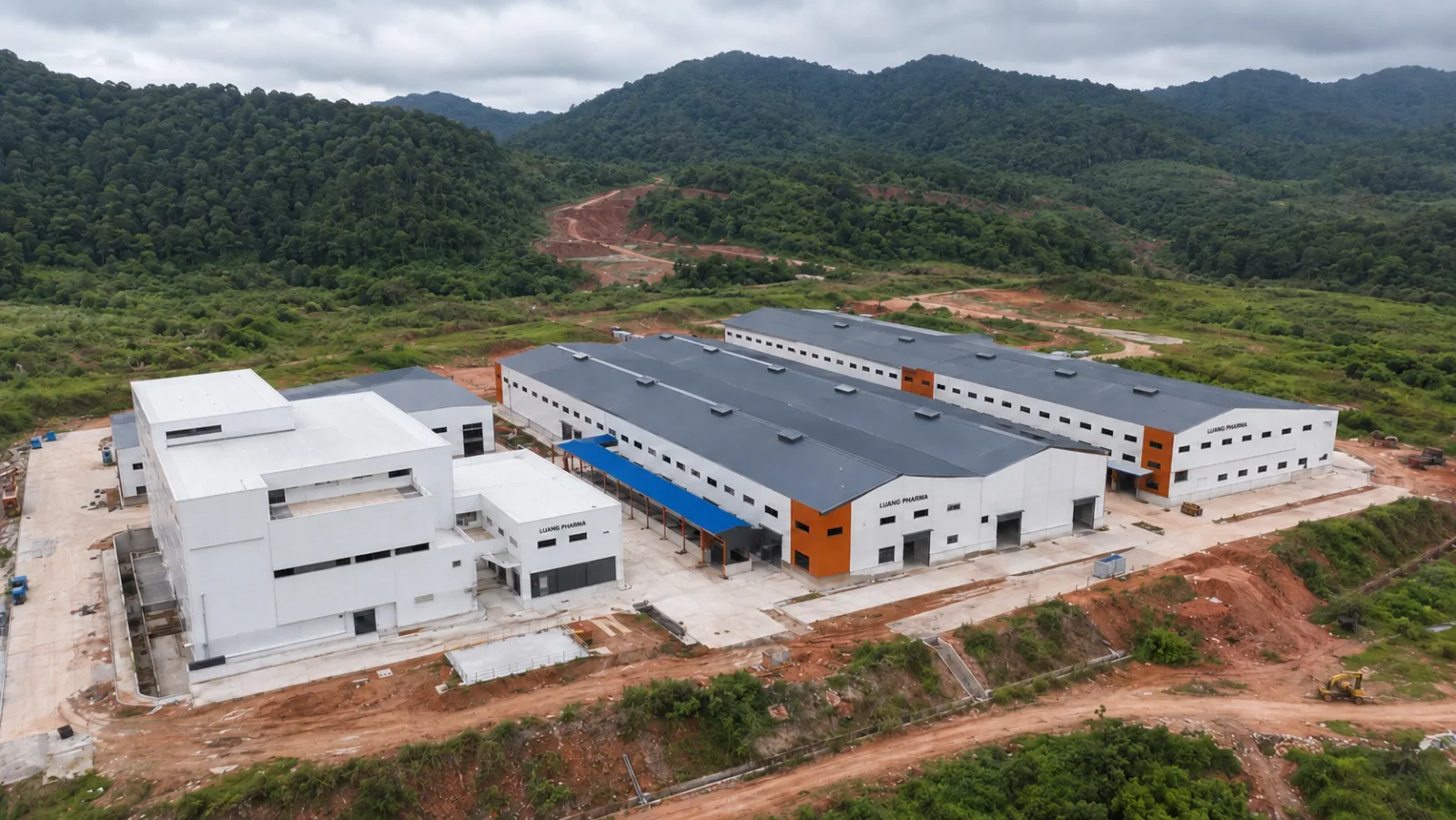 The Luang Pharma site photographed from directly above